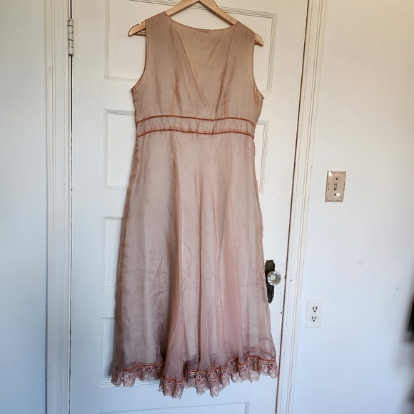 Vintage April Cornell Silk And Cotton Floral Embroidery Dress Medium - Picture 4 of 11